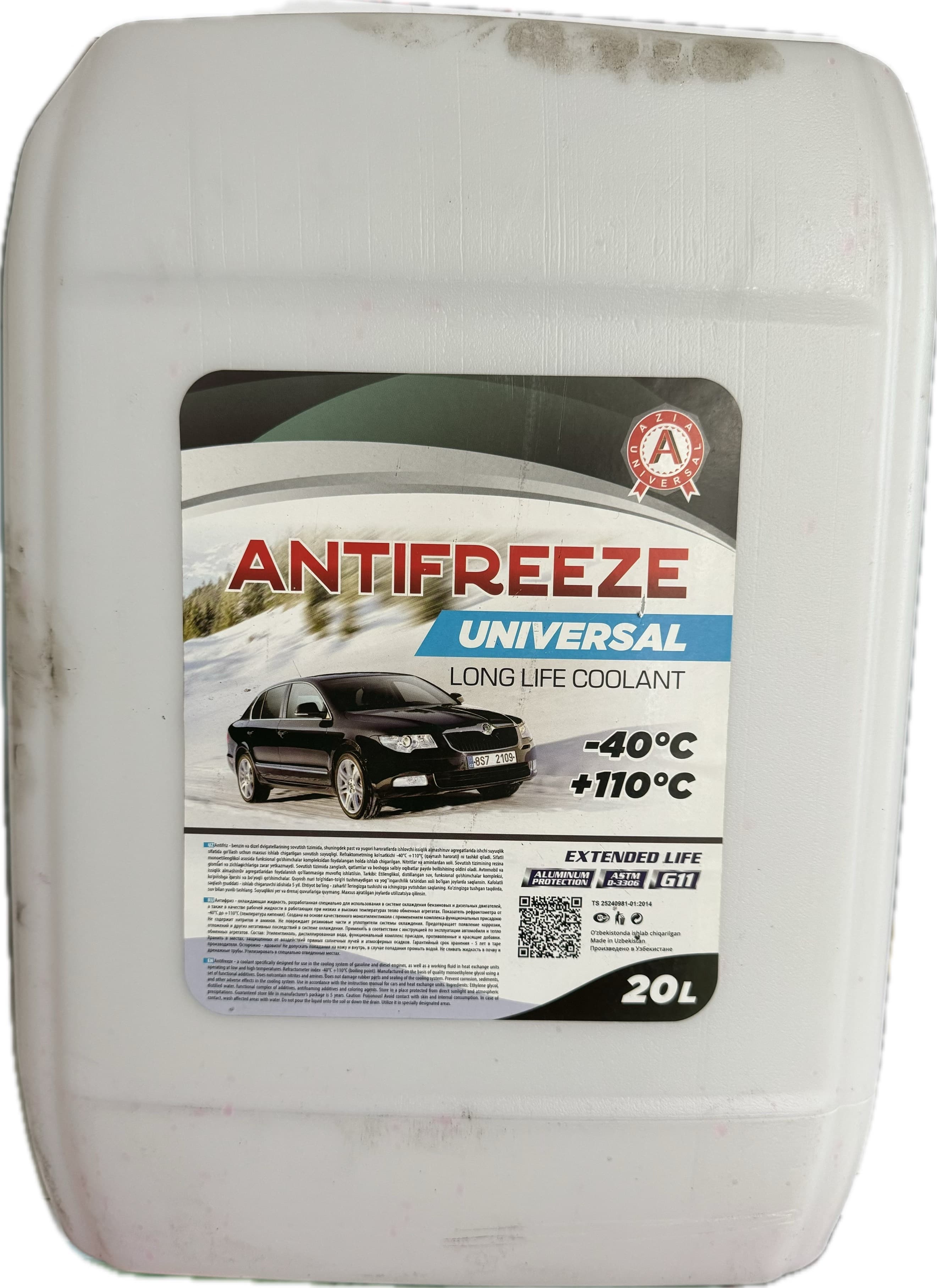 AZIA ANTIFREEZE UNIVERSAL 40° QIZIL 20l