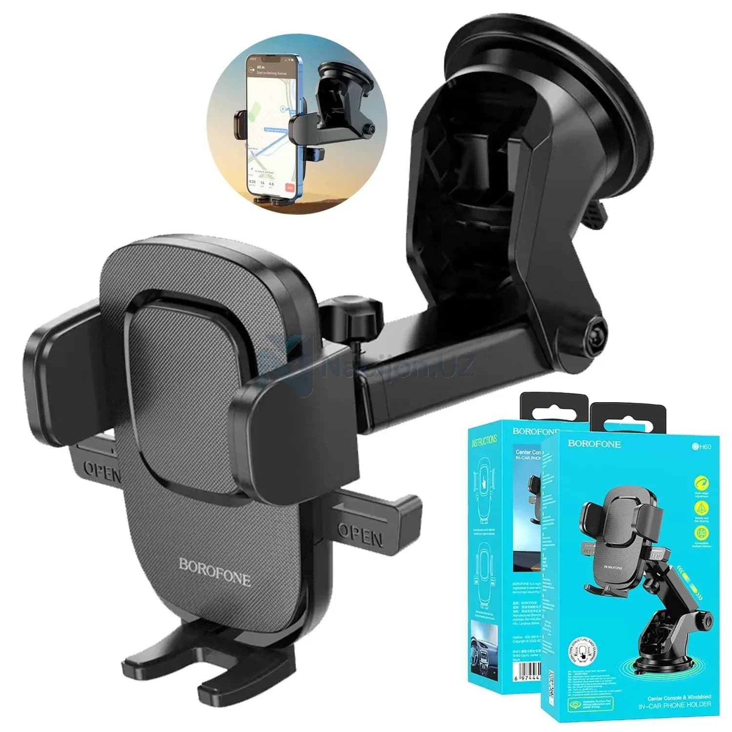 TELEFON PODSTAVKA BOROFONE CENTER CONSOLE & WINDSHIELD BH60