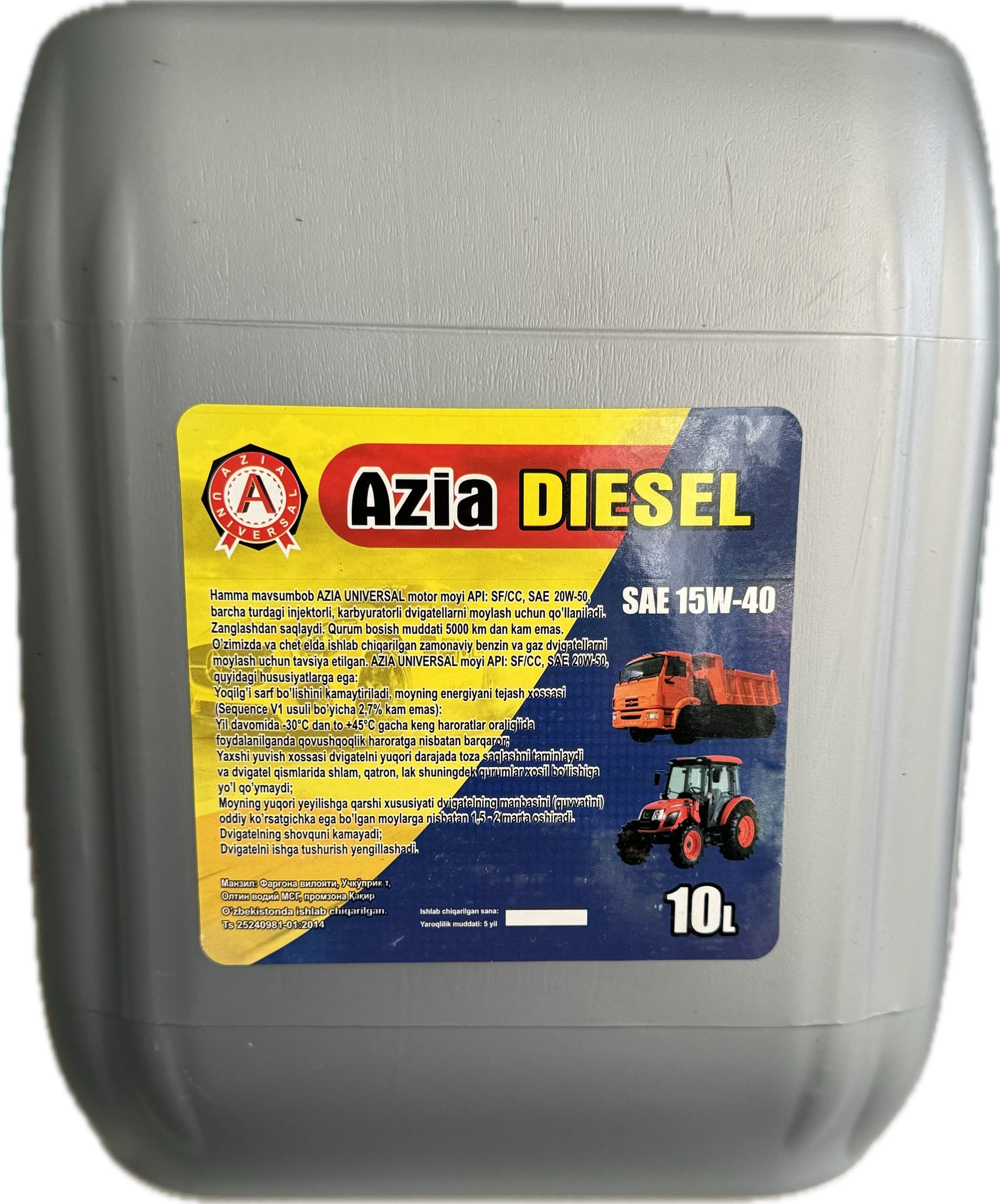 AZIA DIESEL 15w-40 10L