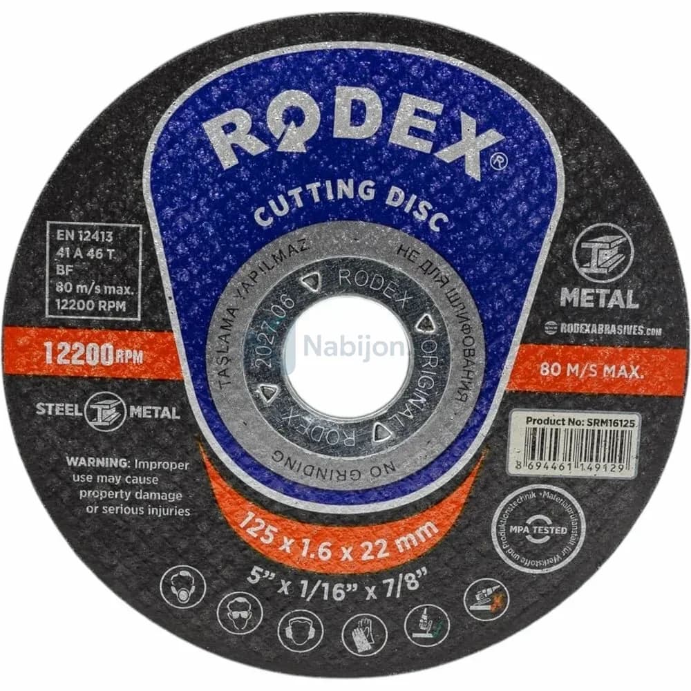 BALGARKA TOSH 125x1.6x22 RODEX