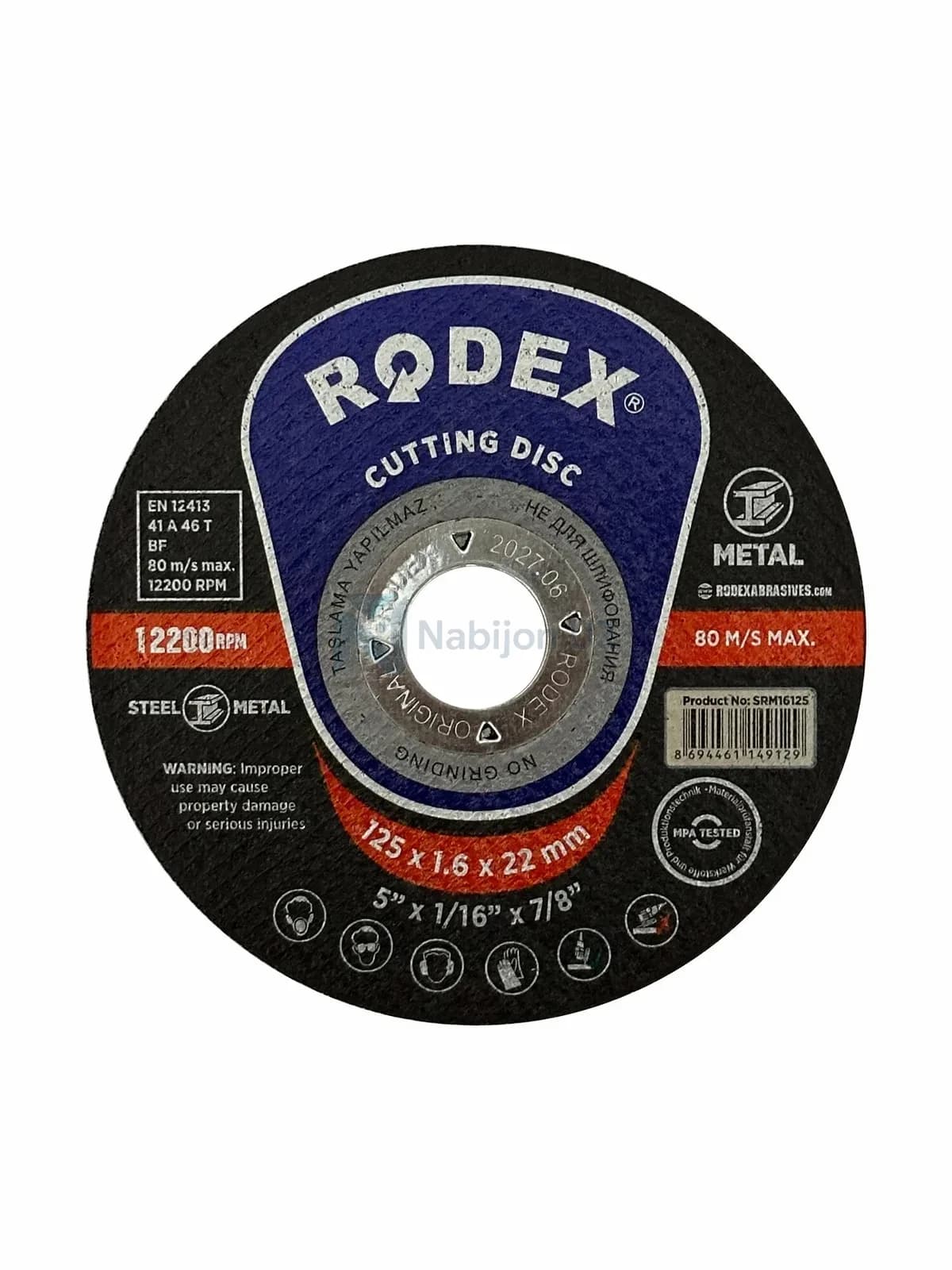 BALGARKA TOSH 125x1.6x22 RODEX XITOY