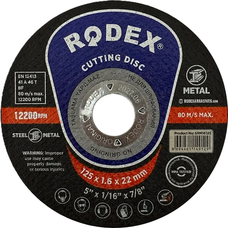 BALGARKA TOSH 125x1.6x22 RODEX